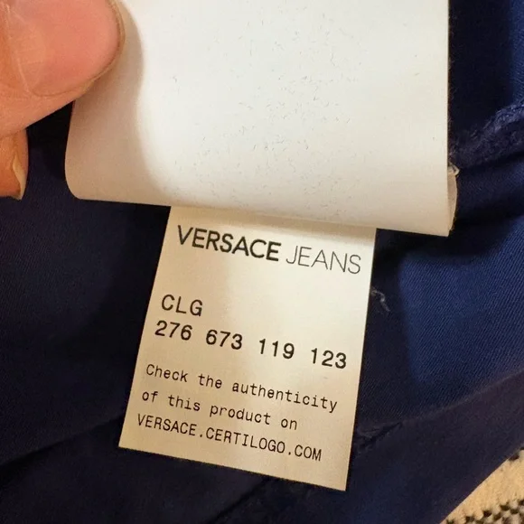 Versace Jeans Collection Blue Silver Graphic Tee
